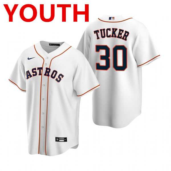 Youth Houston Astros #30 Kyle Tucker White Cool Base Stitched Jersey Dzhi